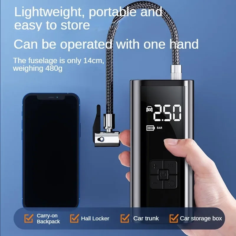 EAFC Portable Tire Inflator Rechargeable Digital Air Pump For Cars