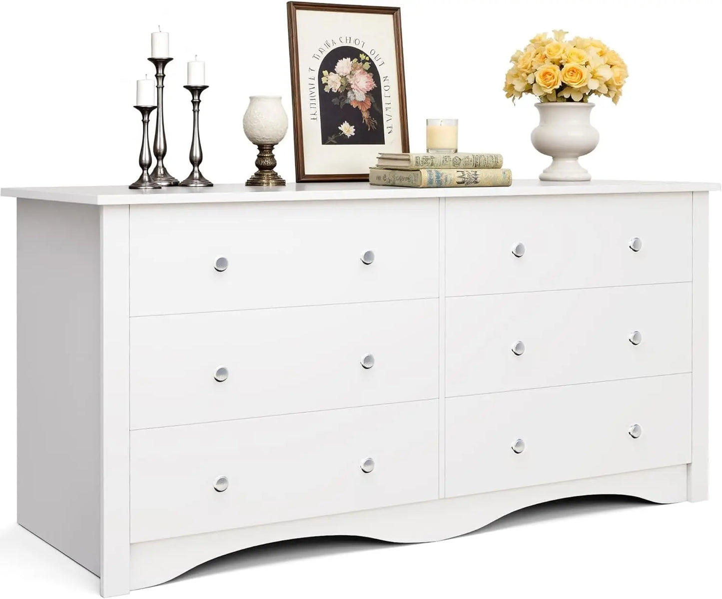 JUMMICO Six Drawer Dresser For Bedroom And Living Room