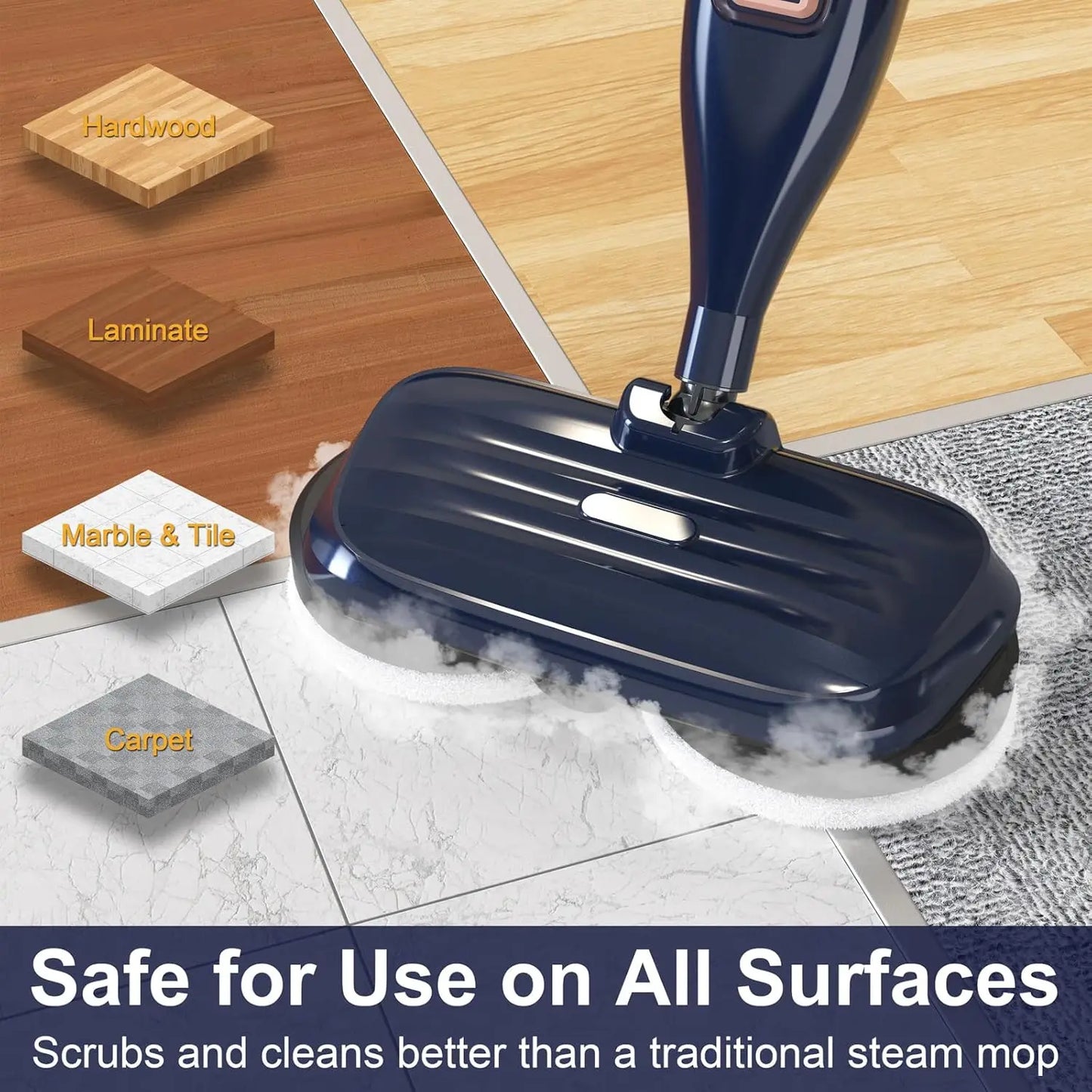 Devoac VM6 Steam Mop With Rotating Pad 1300W Floor Cleaner