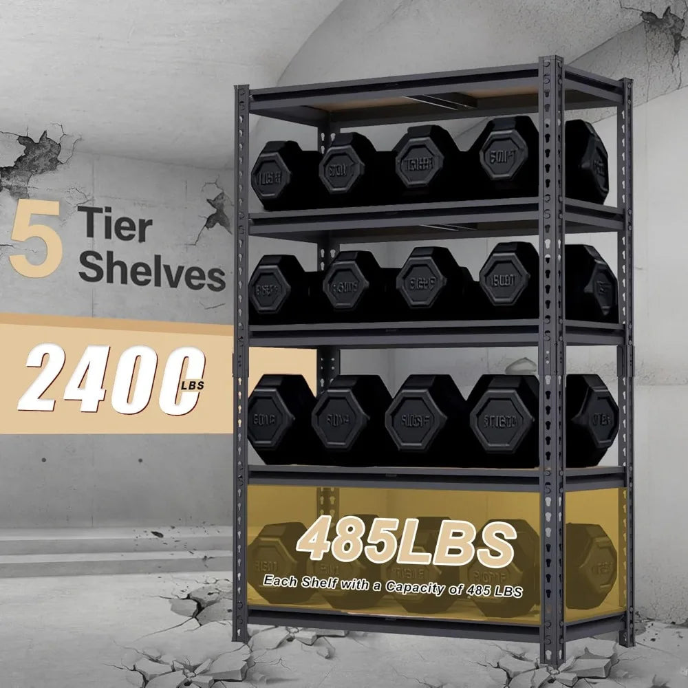 Heavy Duty Metal Shelving Rack 2400 Lb Capacity Garage Basement