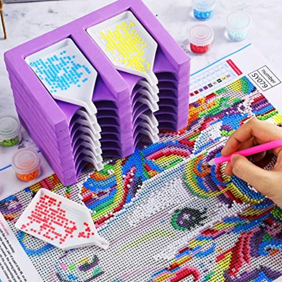 16 Slots Diamond Painting Tray Organizer Diamond Painting Accessories Tray Tower Organizer Multi-Boat Holder Tools Kits for Adu