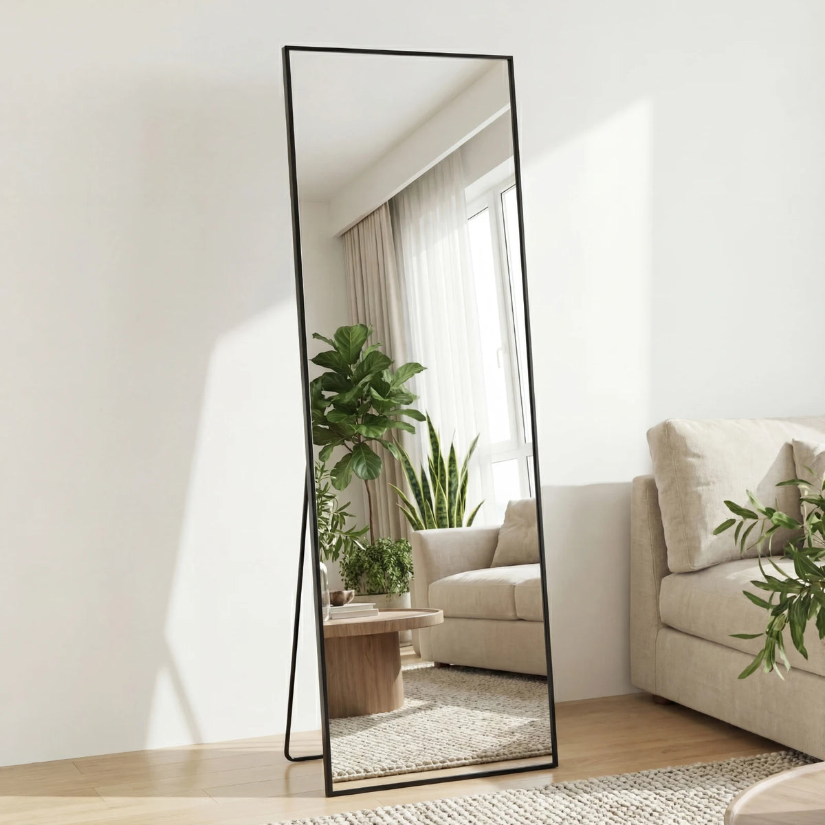 JHK Arched Full Length Floor Mirror With Stand For Bedroom