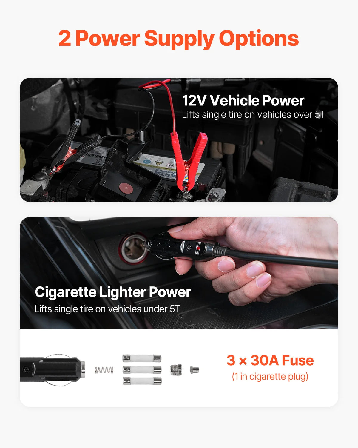 VEVOR Electric Car Jack 12V With Impact Wrench And LED Light