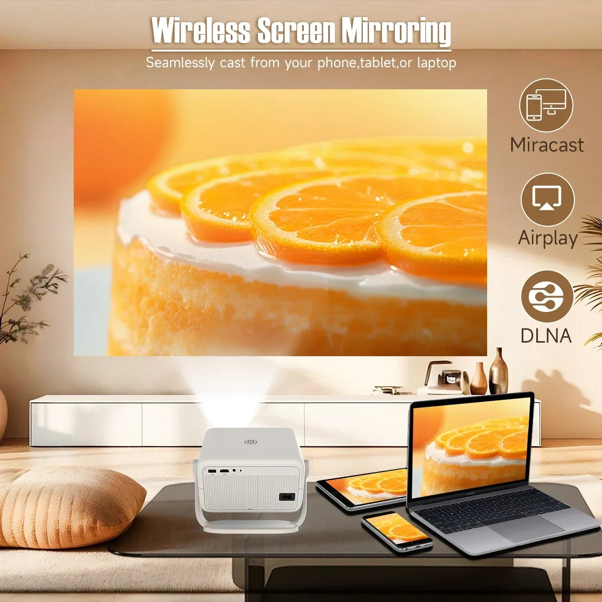 Magcubic 650ANSI L018 Projector Android 14 Auto Focus Keystone 360