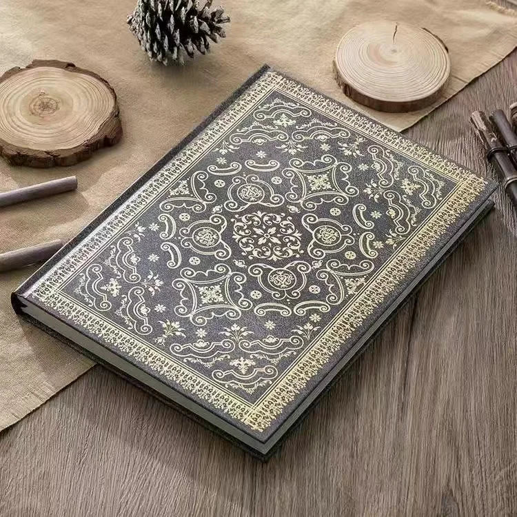 Retro Hardcover Horizontal Line Notebook For Student Office Use