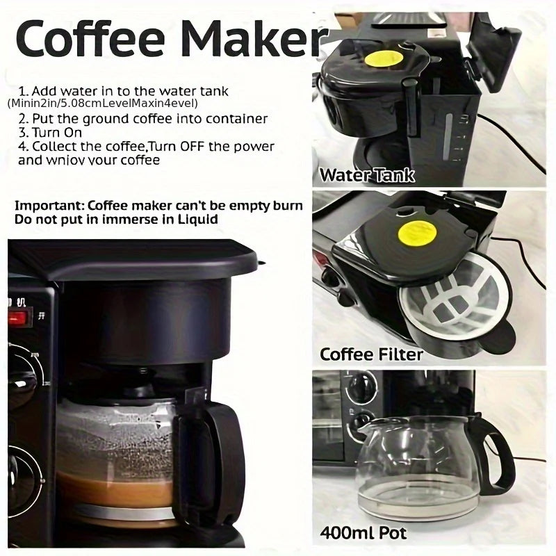 Three In One Breakfast Maker With Timer And Automatic Shutoff