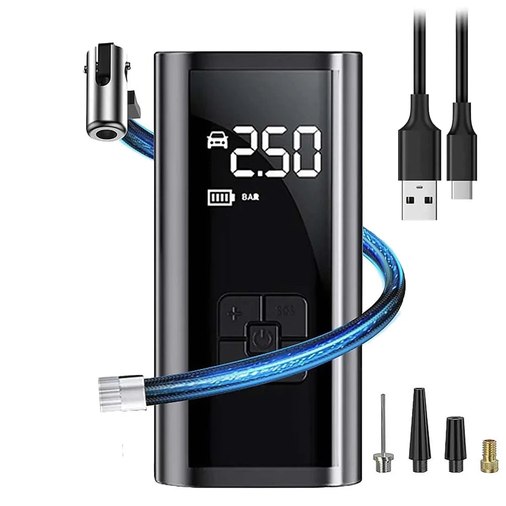 EAFC Portable Tire Inflator Rechargeable Digital Air Pump For Cars