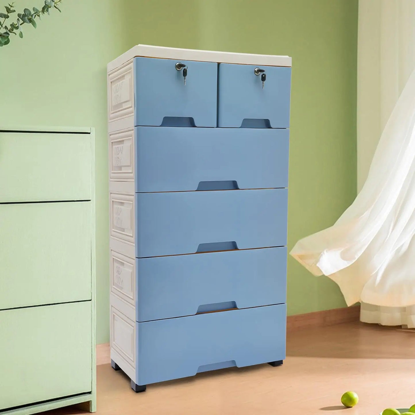 Plastic Storage Drawer Cabinet For Living Room And Bedroom
