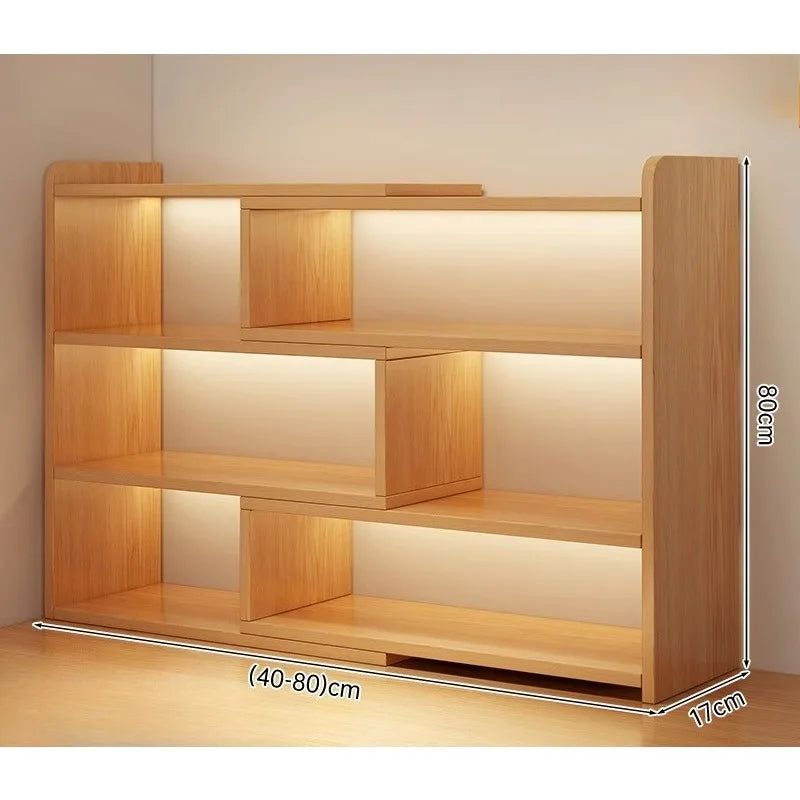 Modern Wooden Corner Bookshelf With Multilayer Storage Design