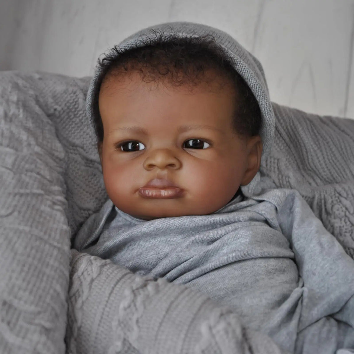 Risbecko Lifelike African American Reborn Baby Doll Soft Cloth Body