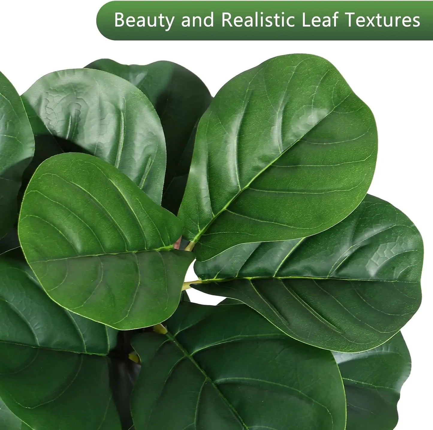 HiMISS Realistic Fiddle Leaf Fig Tree Artificial Planter Home Decor
