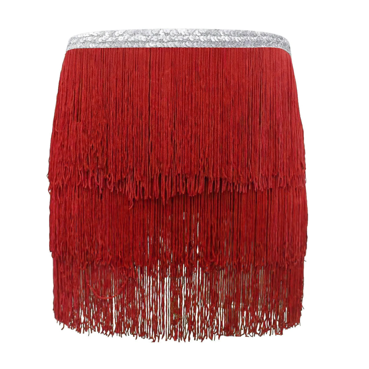 ZOMAXIUJEE Womens Sequin Tassel Belly Dance Hip Wrap Skirt