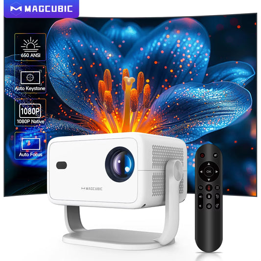 Magcubic 650ANSI L018 Projector Android 14 Auto Focus Keystone 360