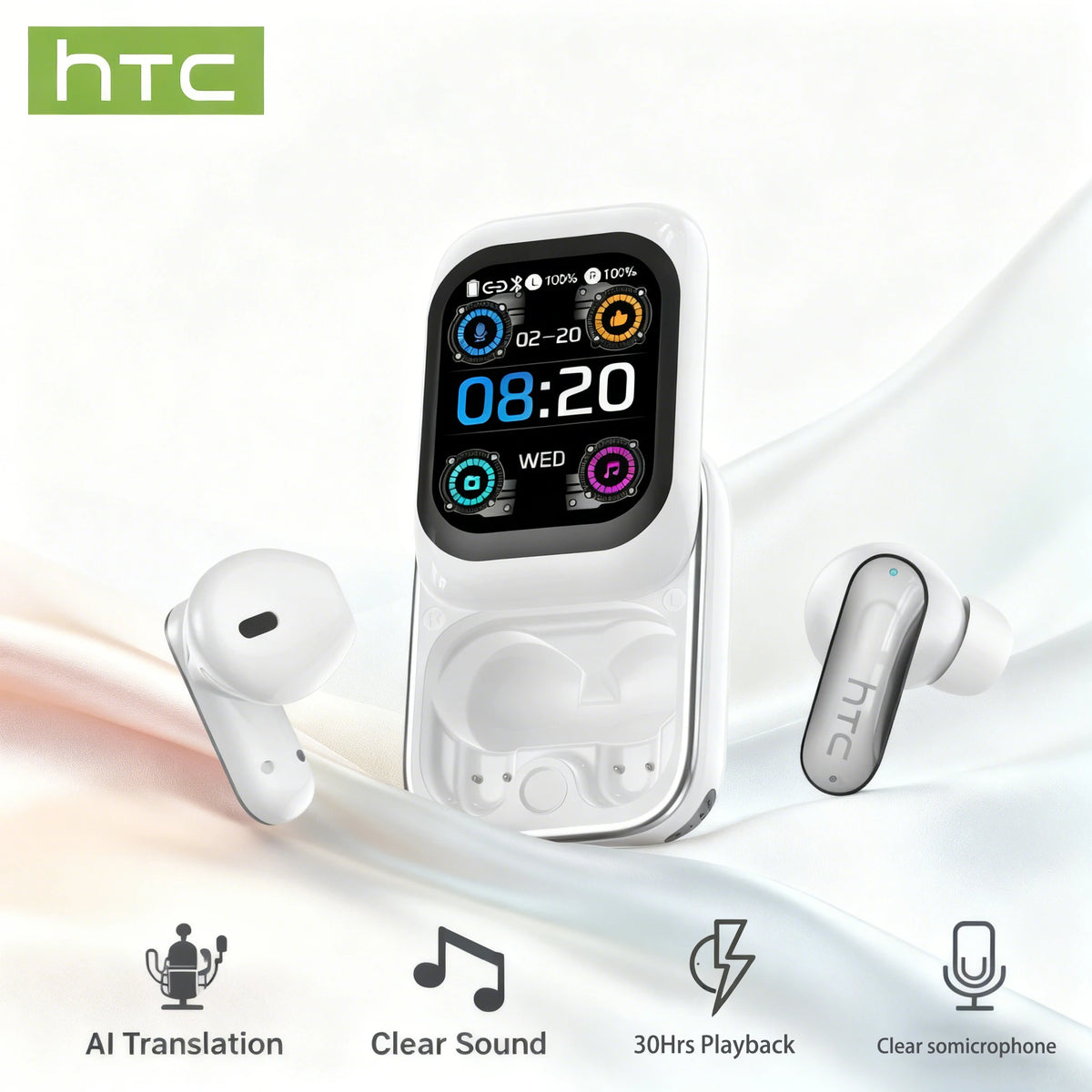 Wireless Bluetooth Earbuds With Noise Cancellation And AI Translation