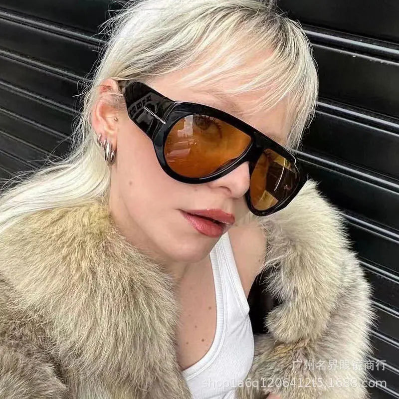 Oversized Pilot Sunglasses For Women Gradient Lenses Retro Style
