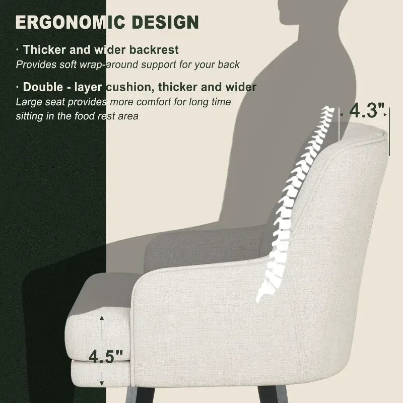 SAECKBERG 360 Degree Fabric Counter Height Swivel Bar Stools
