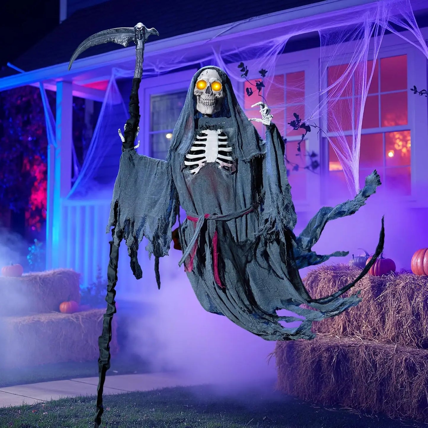 Joyfy Animatronic Flying Grim Reaper Halloween Yard Decor