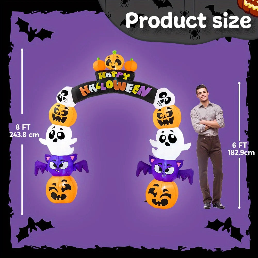 Joyfy Halloween Pumpkin Archway Inflatable With LED Lights Outdoor Decoration