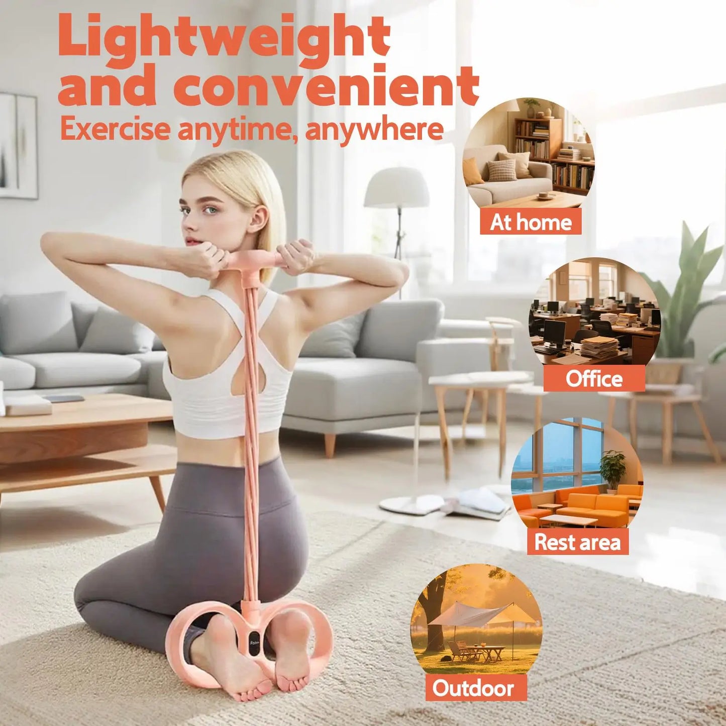 Soulyis Multifunction Pedal Resistance Band, 6-Tube Elastic Yoga Pedal Puller Resistance Band, Elastic Pull Rope Fitness, Full-Body Workout at Home Gym, Exercise Sit-up, Yoga, Abdominal Training