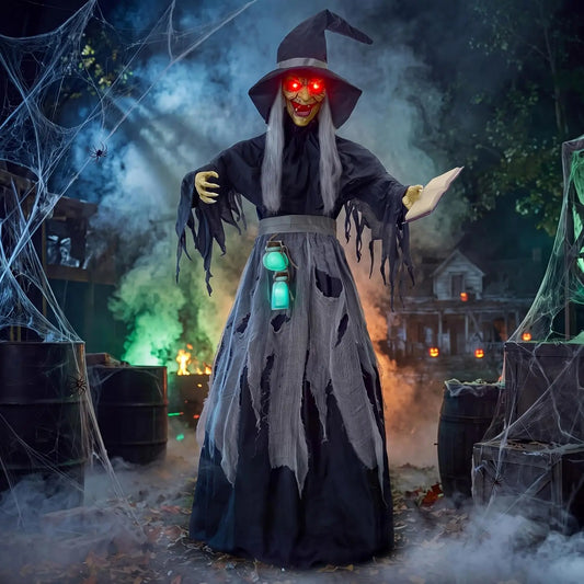 Joyfy Sound Activated Animatronic Witch Halloween Outdoor Decor