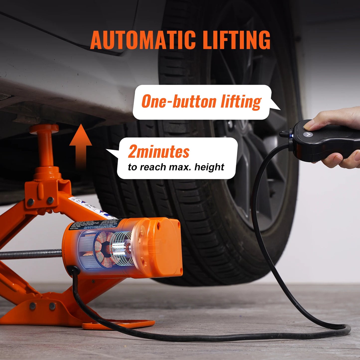 SucceBuy 3T Electric Car Jack Scissor Lift And Impact Wrench