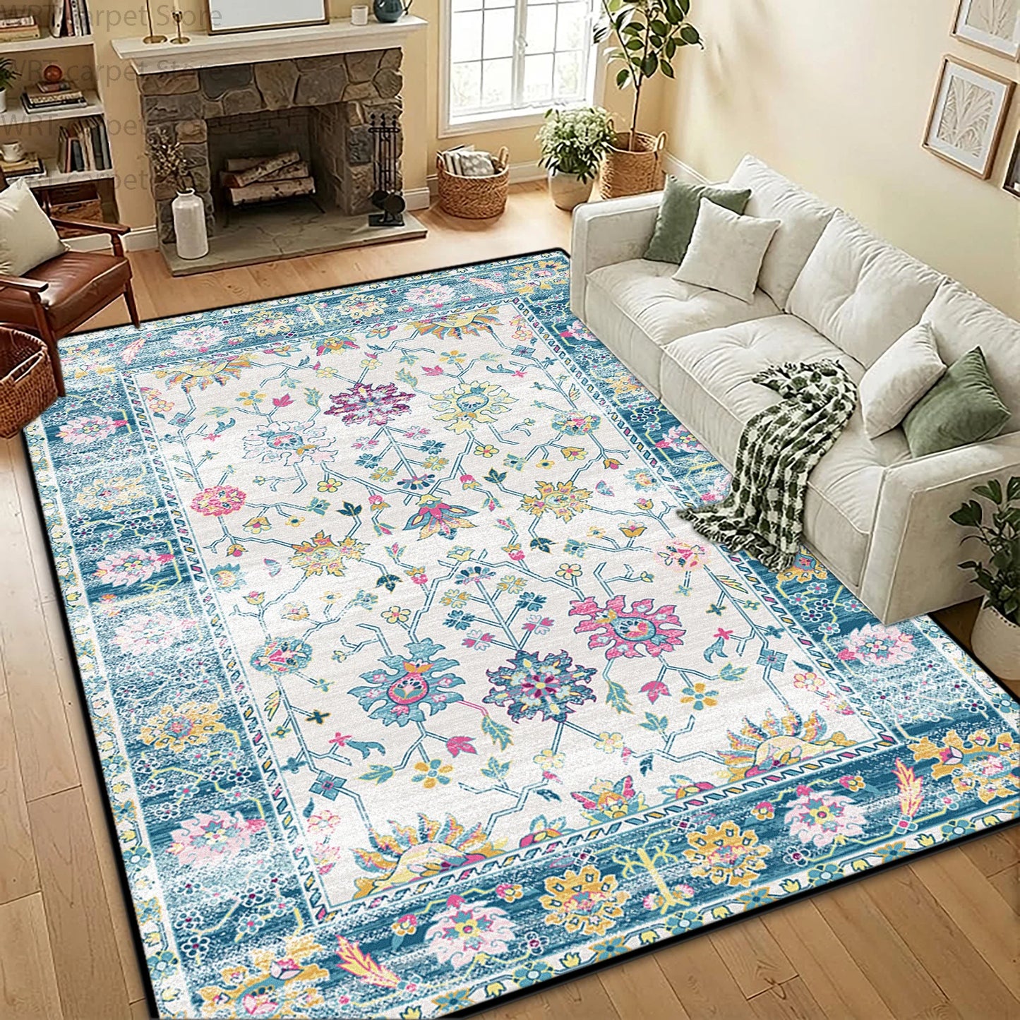 Premium Anti Slip Bohemian Retro Geometric Floor Rug
