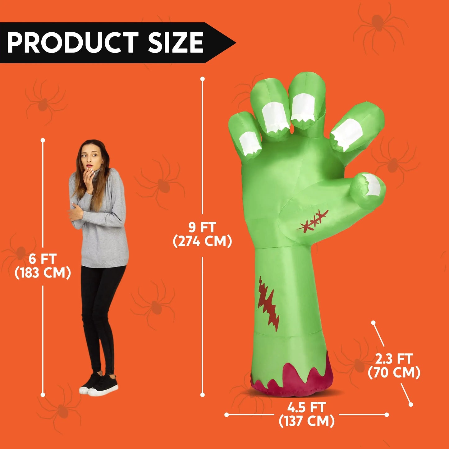 Joyfy Giant Zombie Arm Outdoor Inflatable Halloween Yard Decor