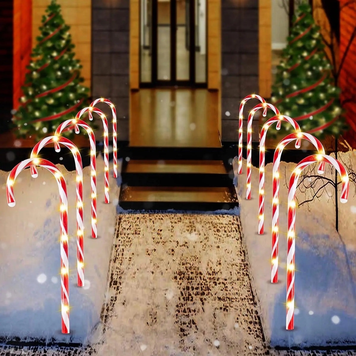 Joyfy Christmas Candy Cane Pathway Marker Lights