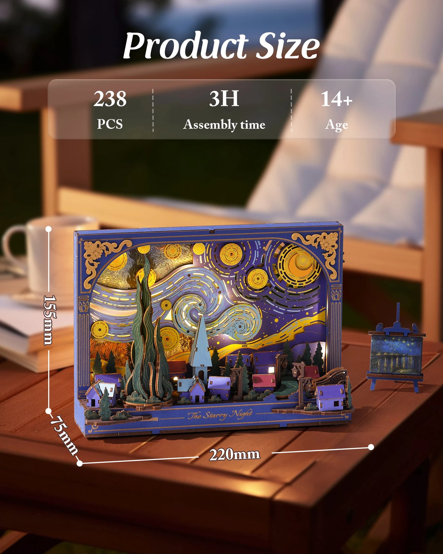 ROKR Starry Night 3D Puzzle Kit Vincent van Gogh Artwork Craft