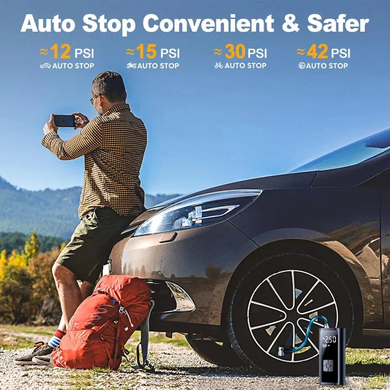 EAFC Portable Tire Inflator Rechargeable Digital Air Pump For Cars