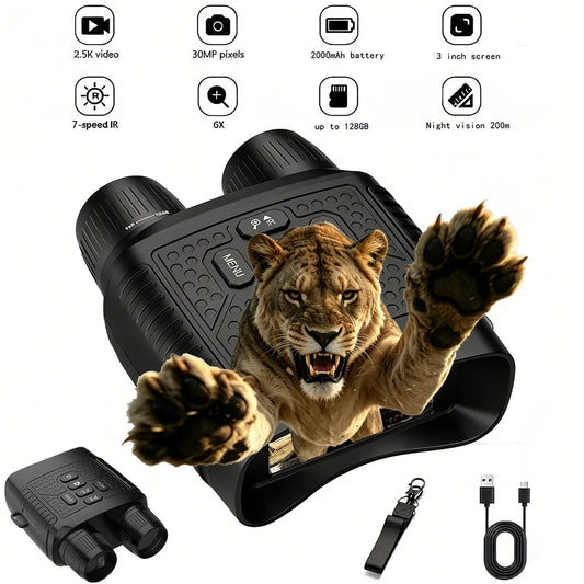 Digital Night Vision Binoculars With Infrared Recording For Outdoor Viewing