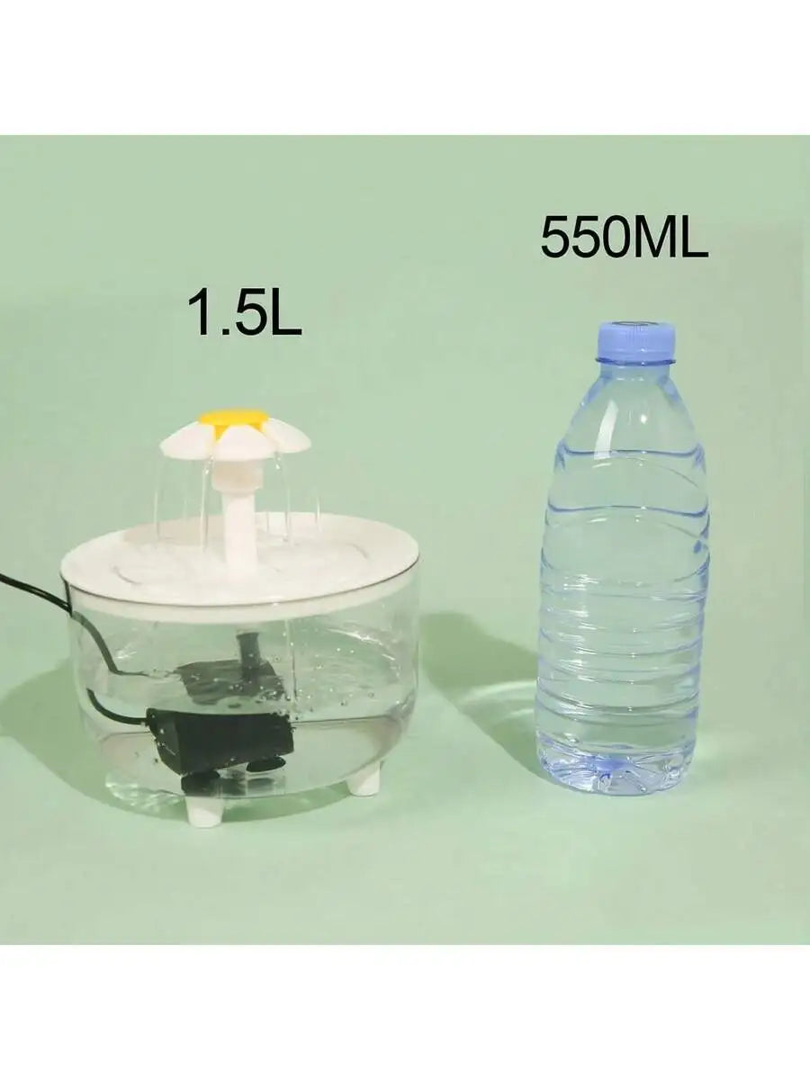 1500ml USB Powered Cat Dog Water Dispenser, Automatic Circulation Pet Water Feeder With Filter (Charging Adapter Not Included)
