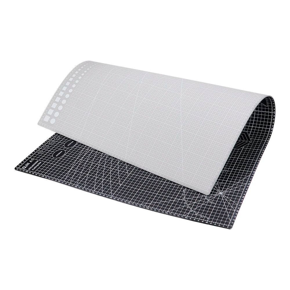 Sewing & Cutting Mat, 60x90cm or 60x120cm Rotatable Cutting Pad, Double-Sided Design Engraved Pad for Sewing, Leather, Fabric