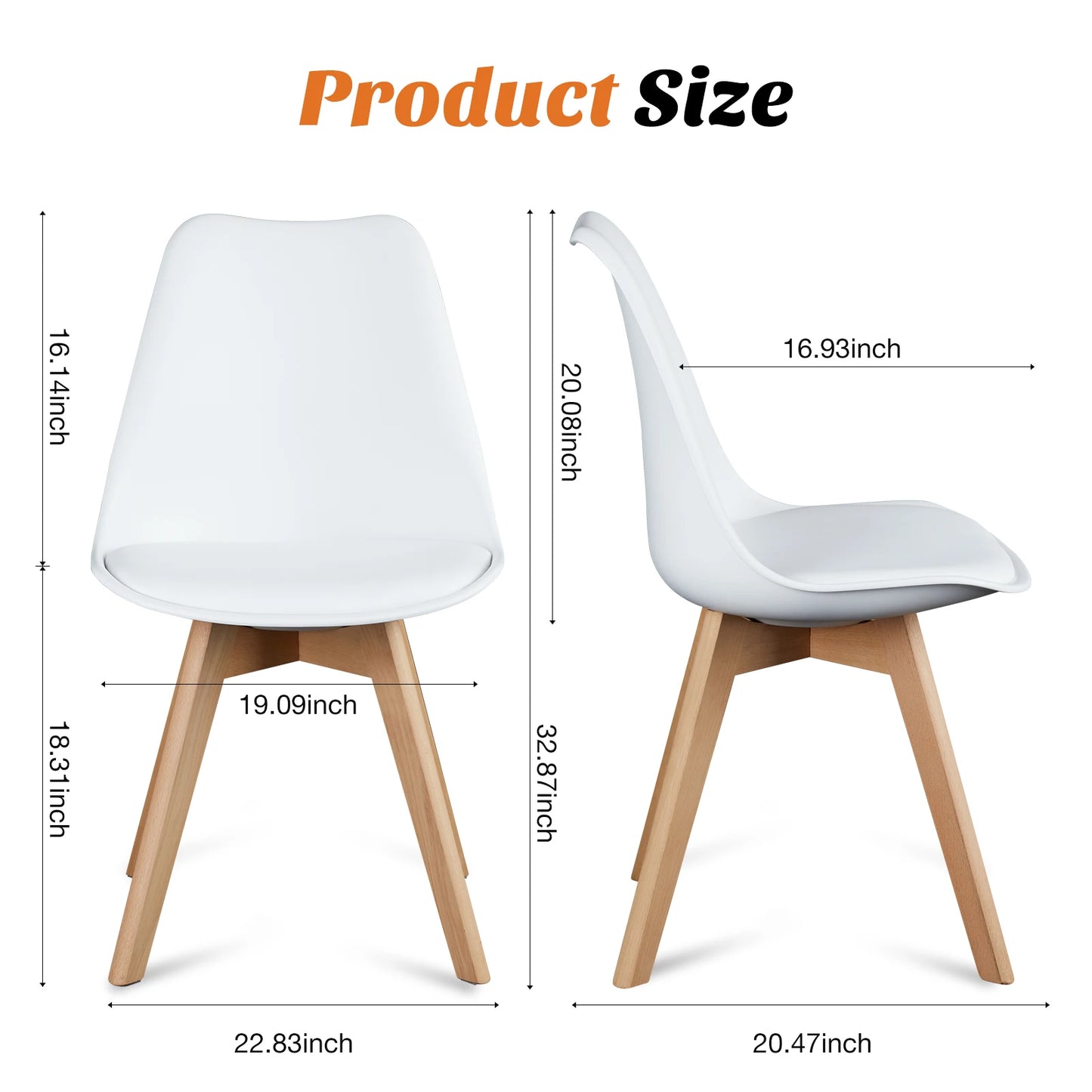 MCQ Ergonomic Waterproof Office Chair Set of 4 Wooden Frame Soft Cushion Lumbar Support High Backrest Heavy Capacity For Office