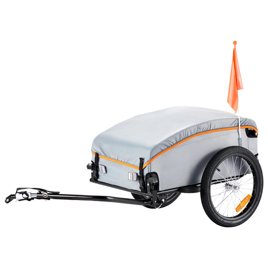 SucceBuy 100lbs Bike Cargo Trailer Foldable Bicycle Wagon Cart with Waterproof Cover & Safe Reflectors Fits 22"-28" Bike Wheel