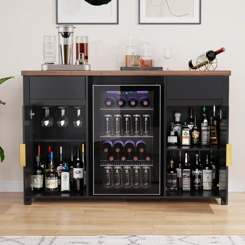 GDLF Coffee Bar Cabinet With Fridge Space And Wine Storage