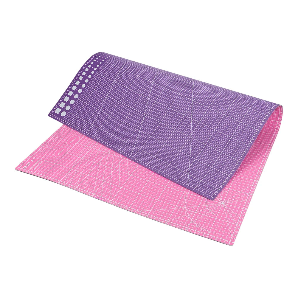 Sewing & Cutting Mat, 60x90cm or 60x120cm Rotatable Cutting Pad, Double-Sided Design Engraved Pad for Sewing, Leather, Fabric