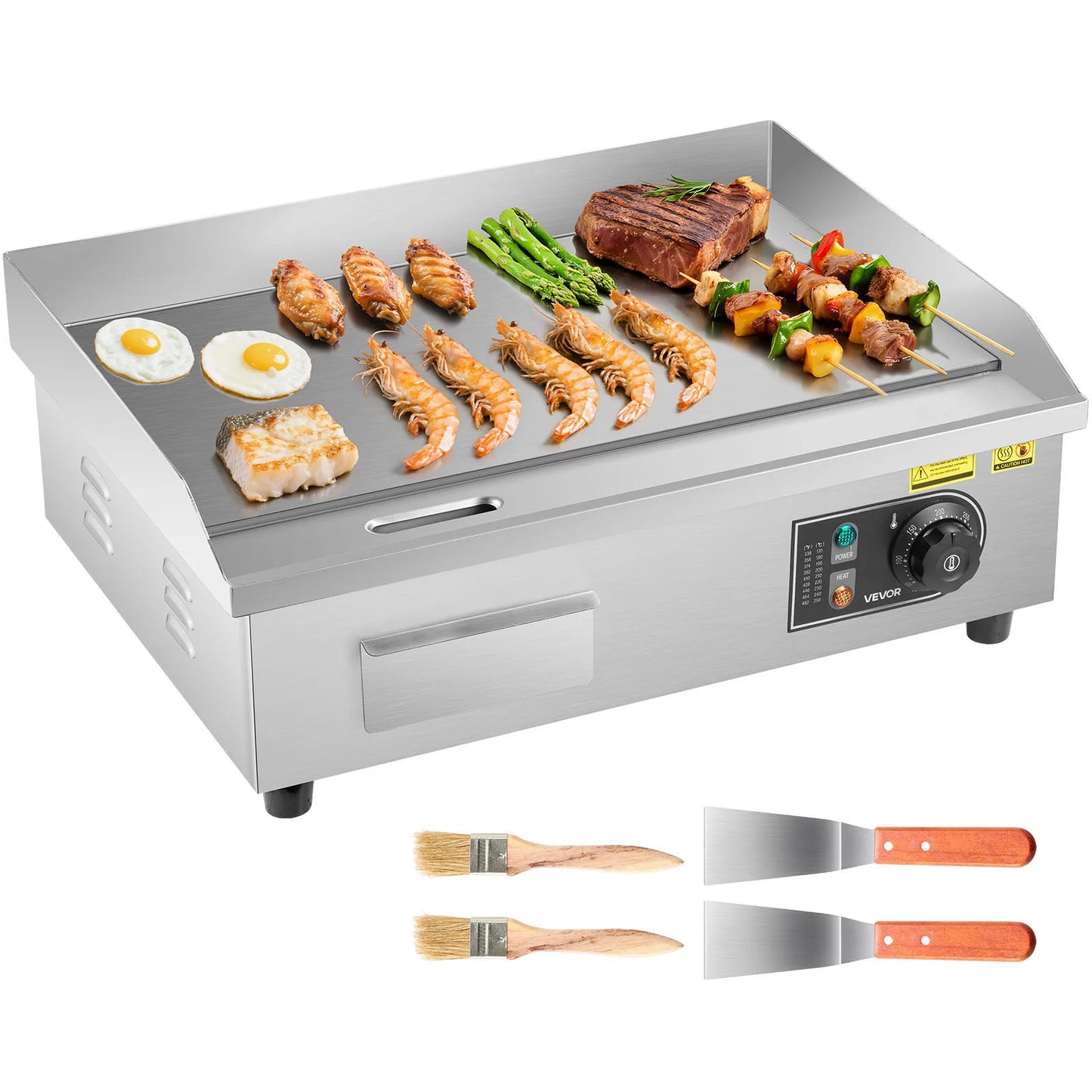 SucceBuy Commercial Electric Griddle With Adjustable Temperature Control