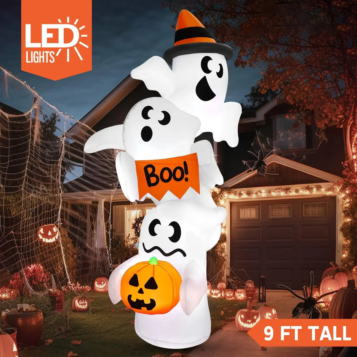 Joyfy Halloween Ghost Inflatable Outdoor Decoration With LED Lights