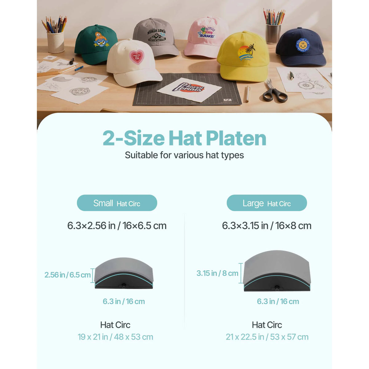 SucceBuy Hat Heat Press Machine With Interchangeable Platens And Timer