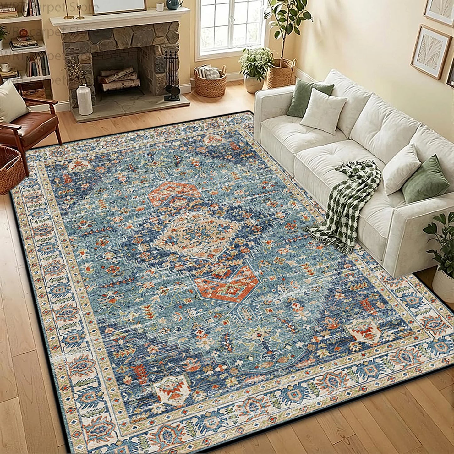 Premium Anti Slip Bohemian Retro Geometric Floor Rug