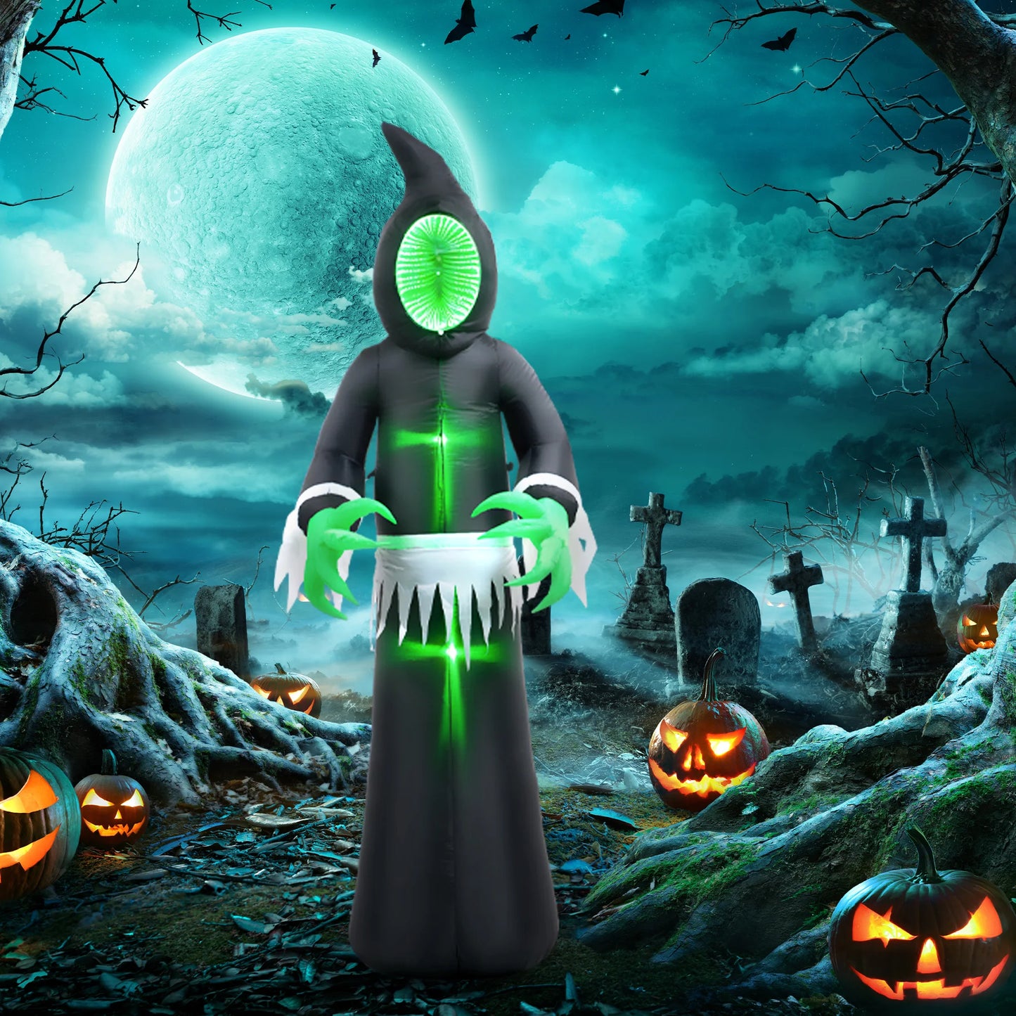 Inflatable Halloween Mirror Ghost Outdoor Led Yard Display Waterproof