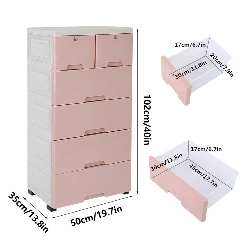 Plastic Storage Drawer Cabinet For Living Room And Bedroom