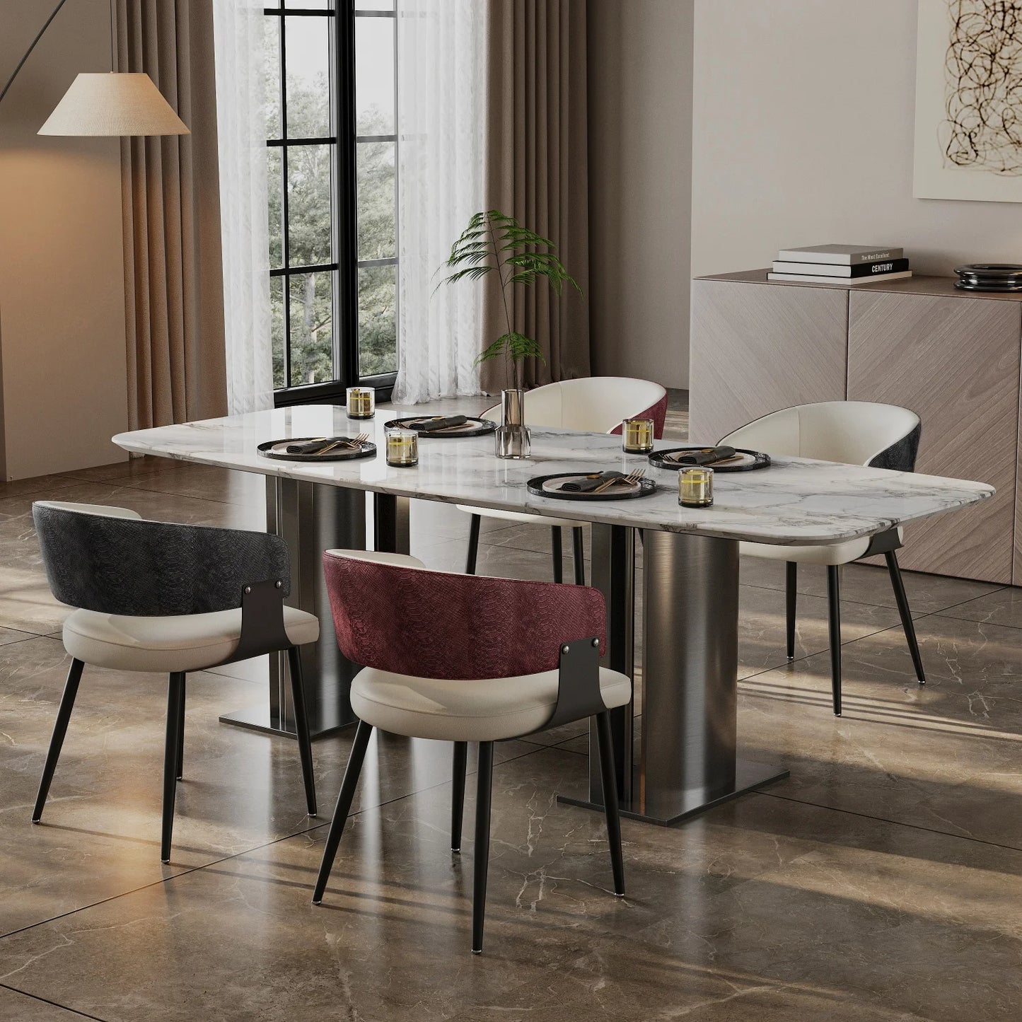 Comfort Upholstered Dining Chairs With Wide Seat For Kitchen And Dining