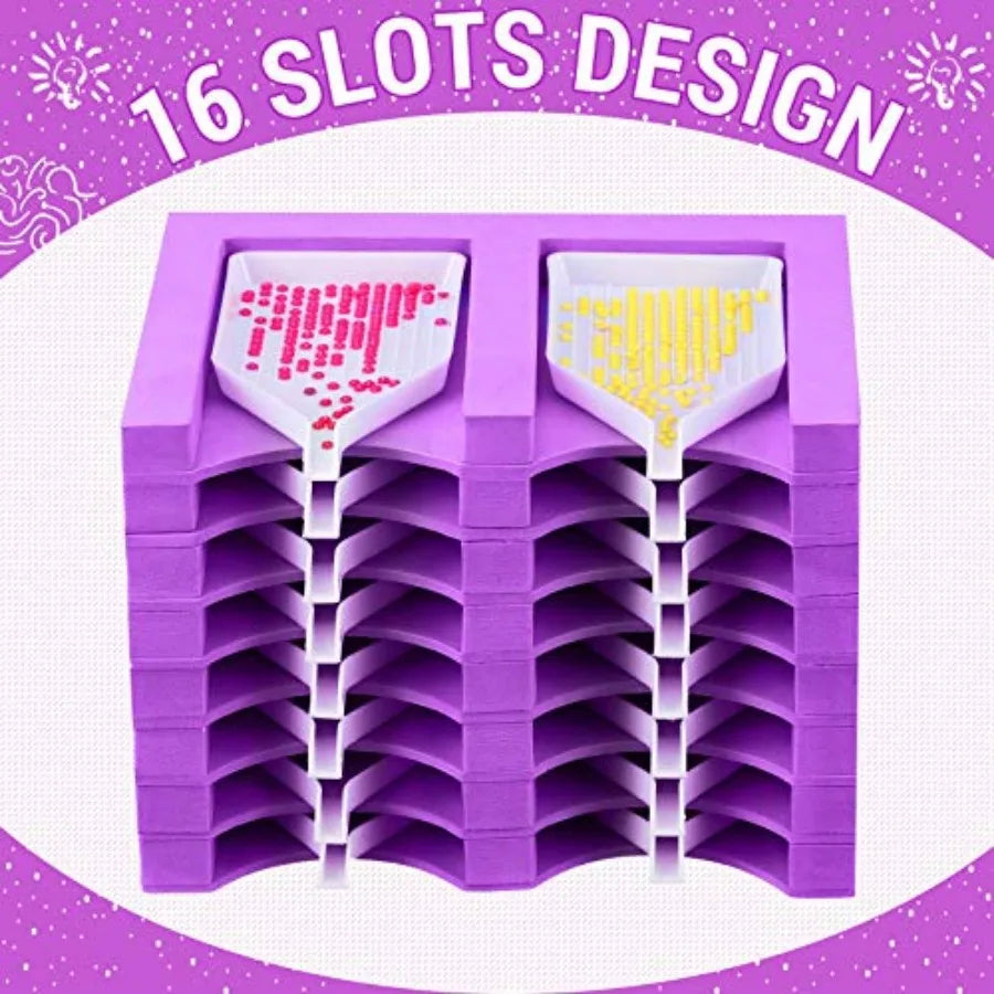 16 Slots Diamond Painting Tray Organizer Diamond Painting Accessories Tray Tower Organizer Multi-Boat Holder Tools Kits for Adu