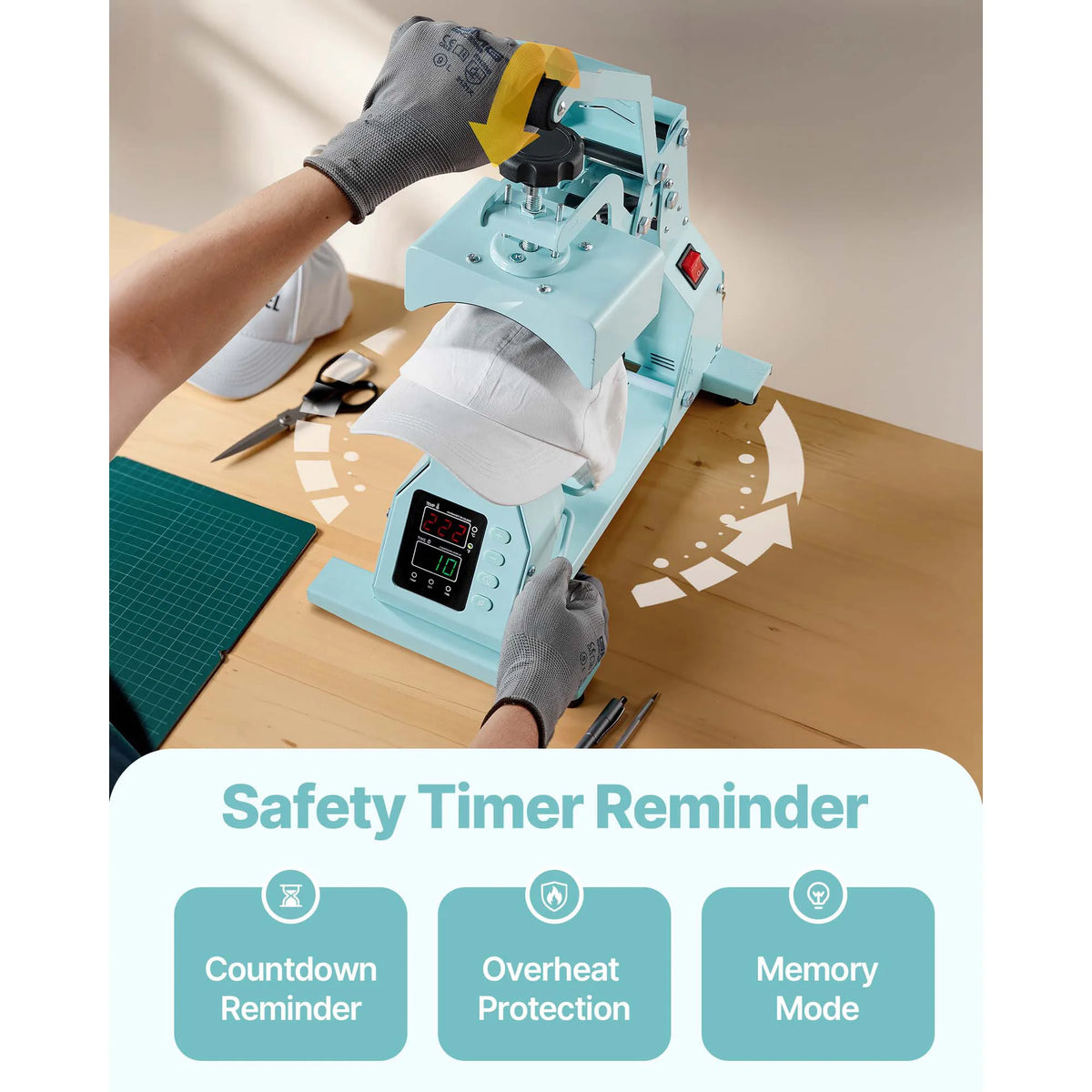 SucceBuy Hat Heat Press Machine With Interchangeable Platens And Timer