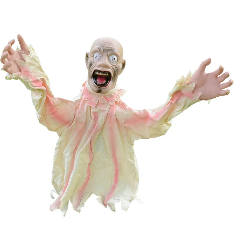 Halloween Voice Control Luminous Sound Large Size Ground Insertion Swinging Ghost Decoration Terrifying and Scary Scene Prop