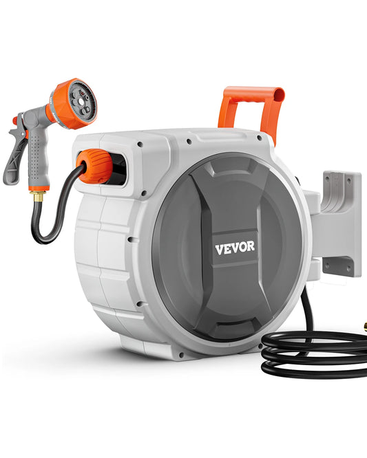 Retractable Wall Mounted Garden Hose Reel With 9 Pattern Nozzle