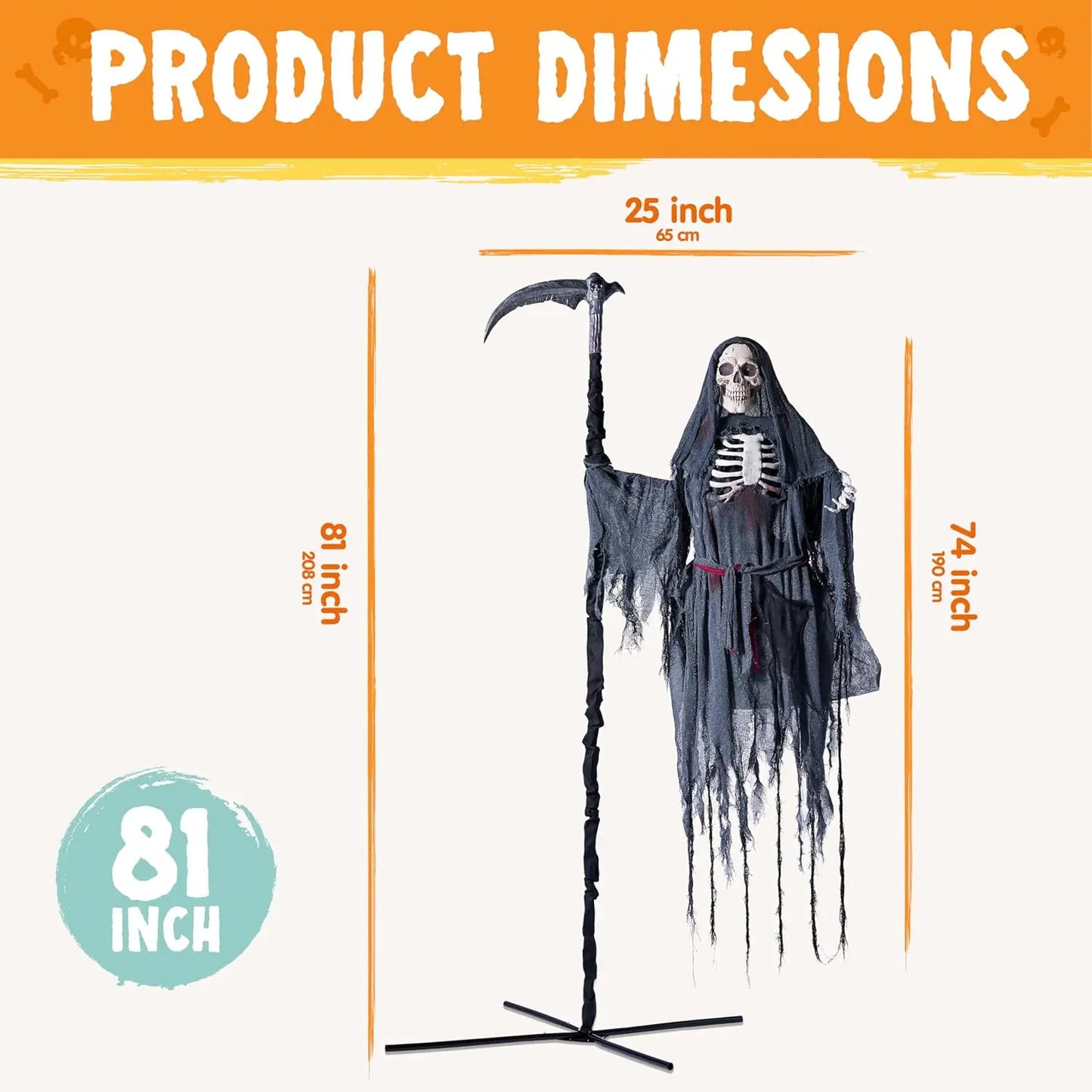 Joyfy Animatronic Flying Grim Reaper Halloween Yard Decor