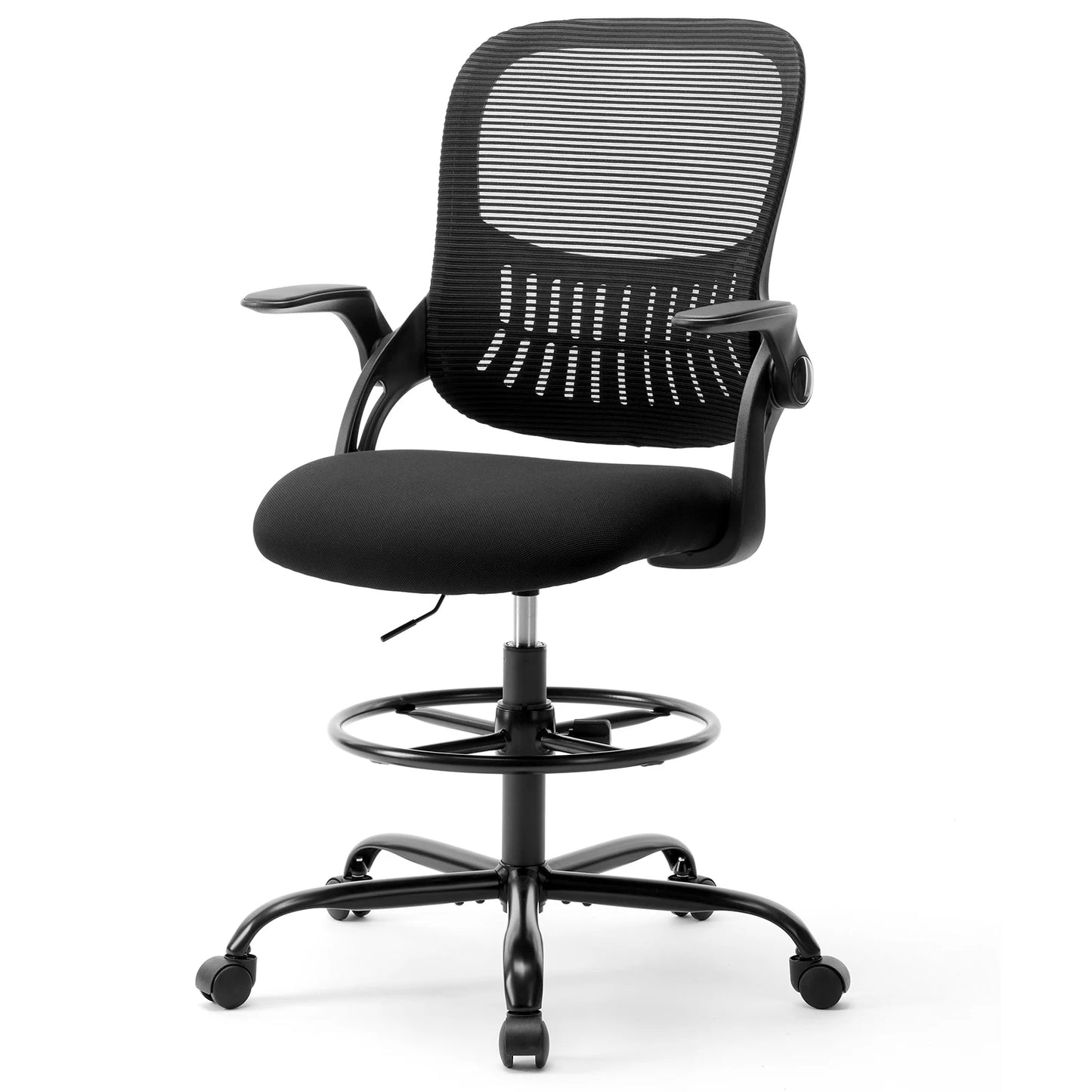 MCQ Tall Drafting Office Chair Ergonomic High Stool Computer with Adjustable Height and Comfy Lumbar Support Swivel Office Chair